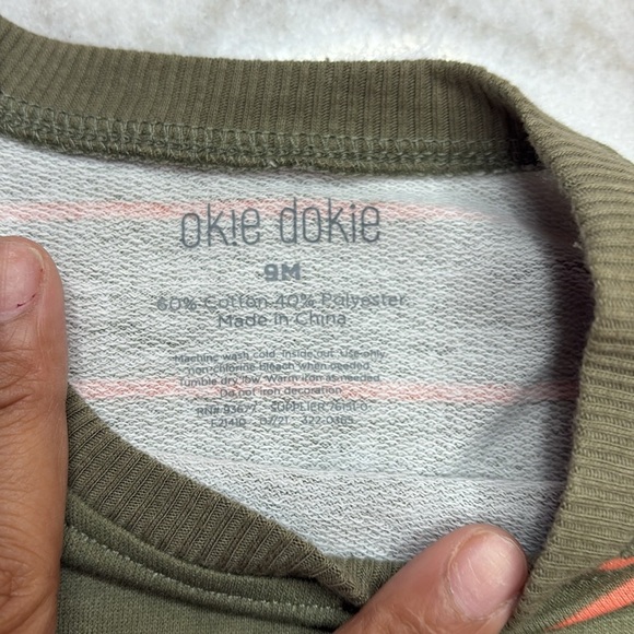 Olive Green Striped Kids Shirt - Picture 3 of 4